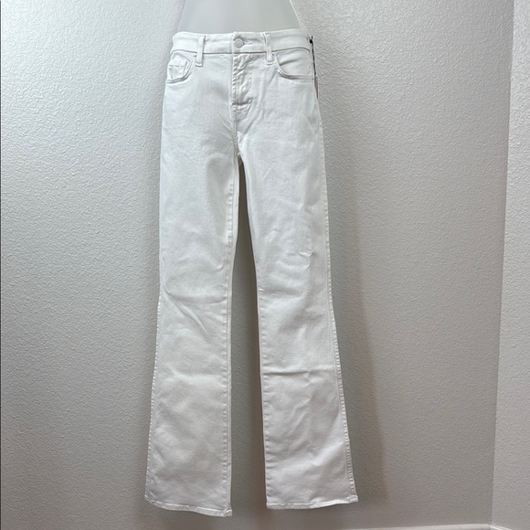 7 For All Mankind Kimmie Mid-Rise Stretch Boot-Cut Jeans In White Size 26 NTW - Picture 3 of 17